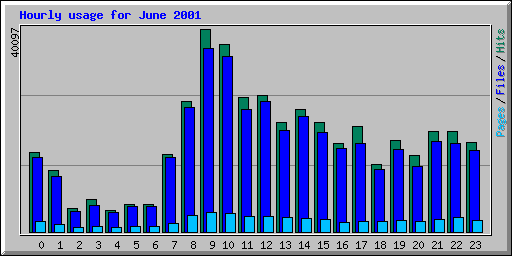 Hourly usage for June 2001